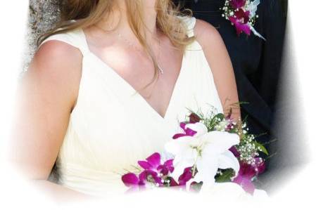 A western style wedding. Men in Carharts, bridesmaids in jeans and halters.