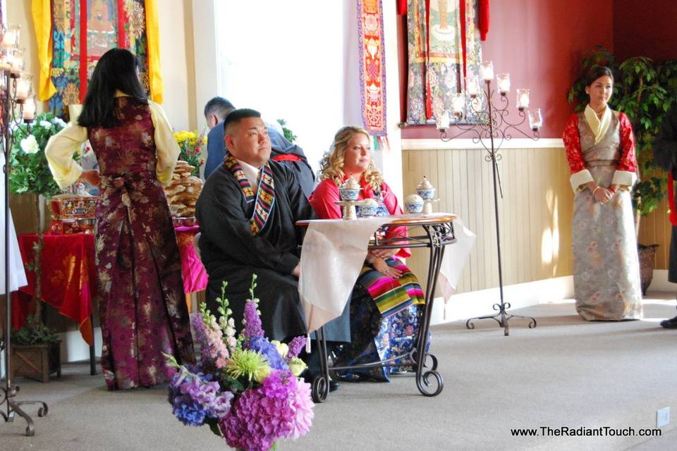 Tibetan traditional ceremony after the traditional american ceemony by Radiant Touch. Bell Tower Chapel in Oregon