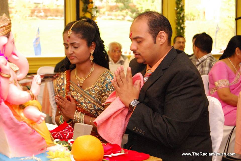 Indian wedding in Portland Oregon at Namaste Restaurant. Official ceremony, photography and video by Radiant Touch Weddings