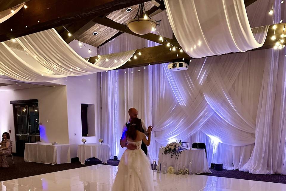 Draping, lighting, Floor