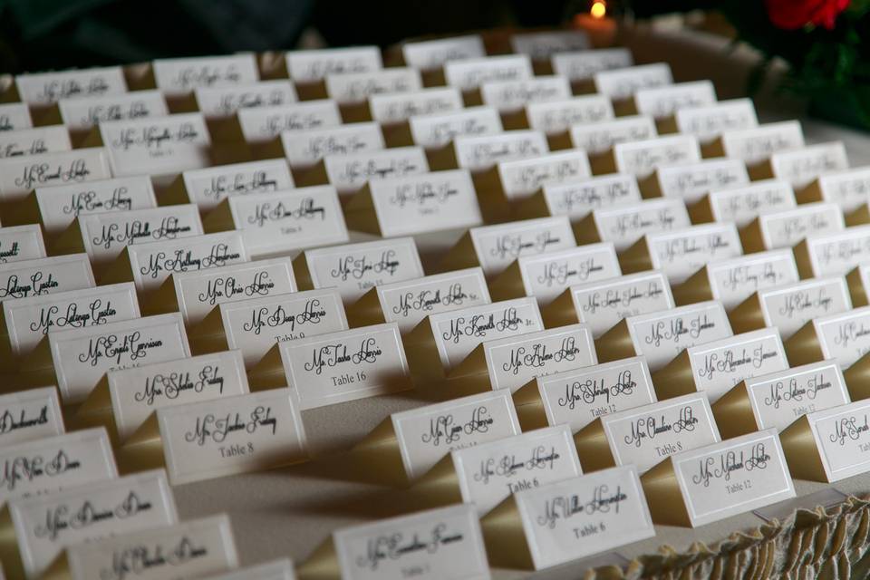 Details matter, place cards. Buckner Wedding.Photo Credit: BM-Photography