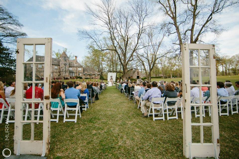 Wedding ceremony vintage doors