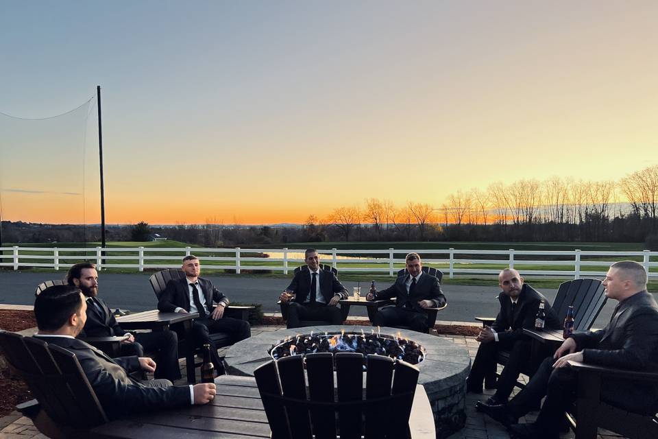 Groomsmen at Fire Pit