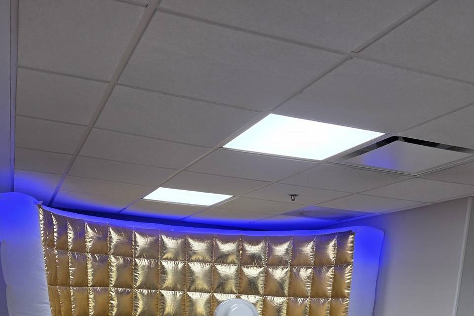 Gold semi. Circle backdrop