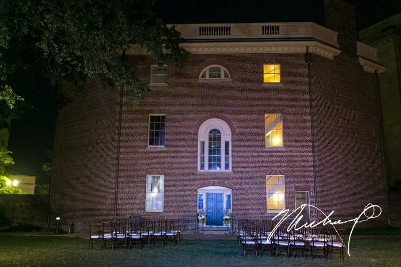 Outdoor wedding setup