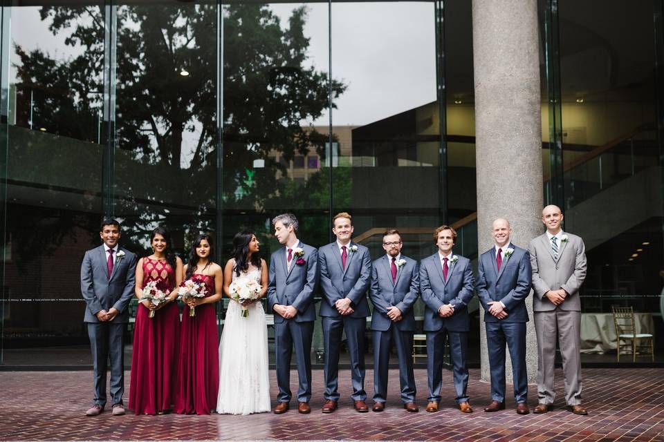 Newlyweds and their guests