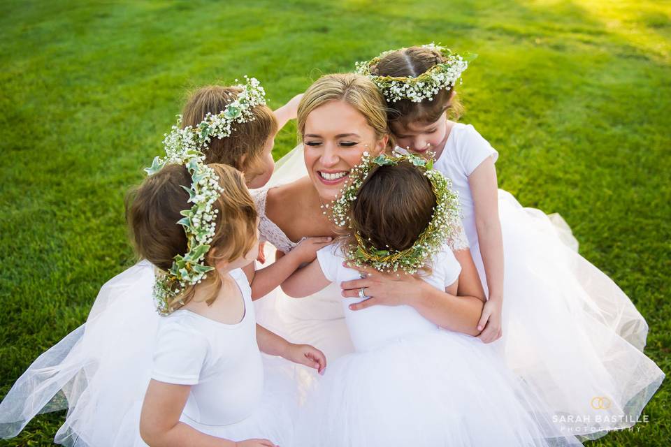 Bride and Kids at the wedding