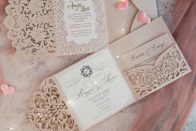 Laser Cut Invitation Blush