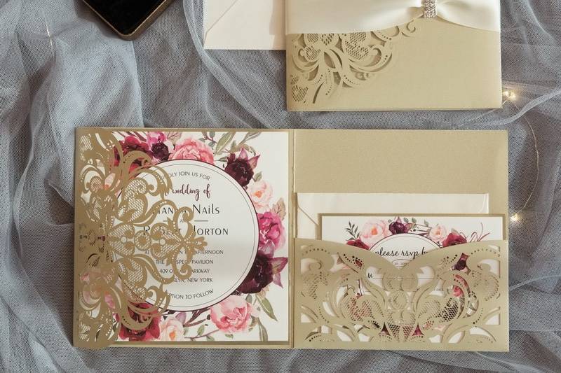 Laser Cut Invitation Flowers