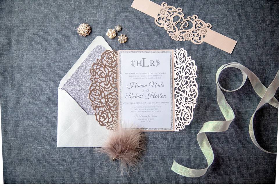 Peach colored invite