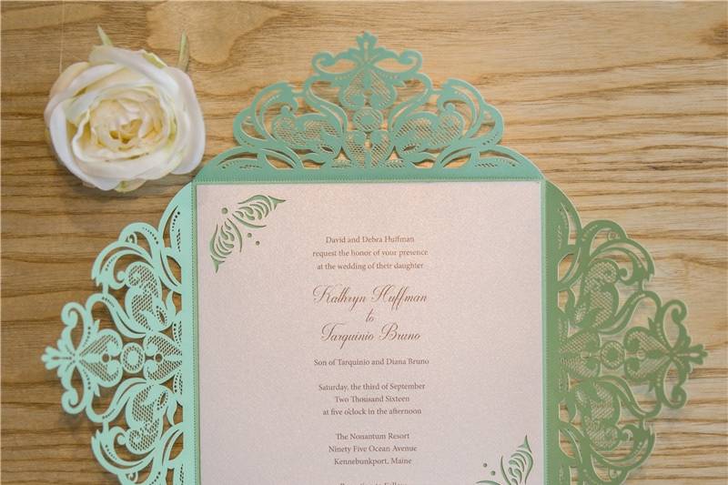 Laser Cut Invitation Green