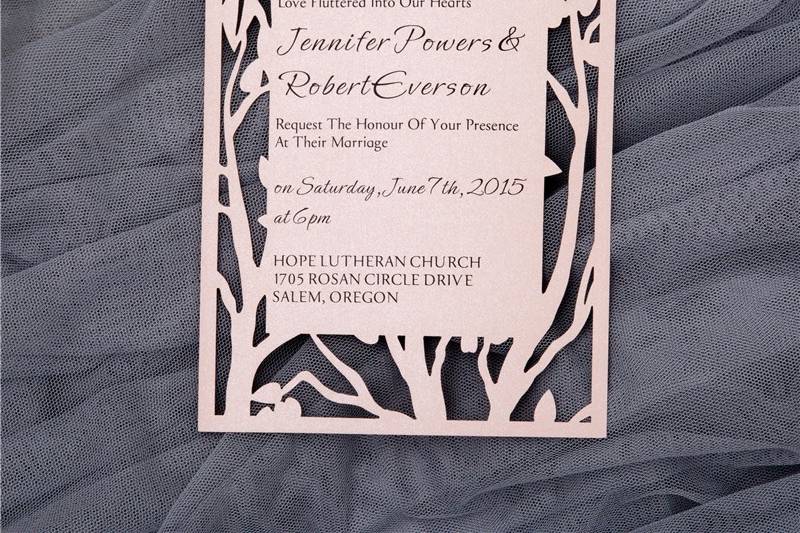 Laser Cut Invitation Blush