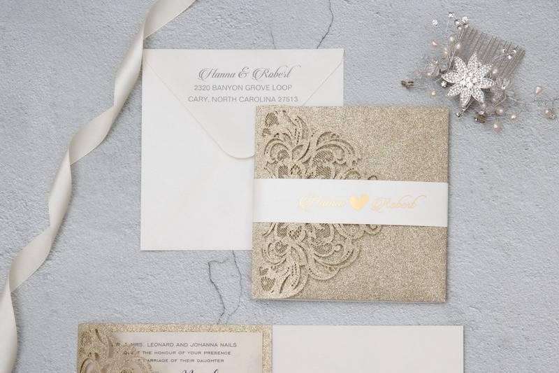 Glitter Laser Cut Invitation 2