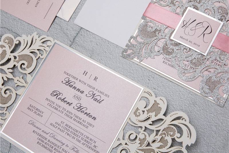 Laser Cut Invitation Glitter