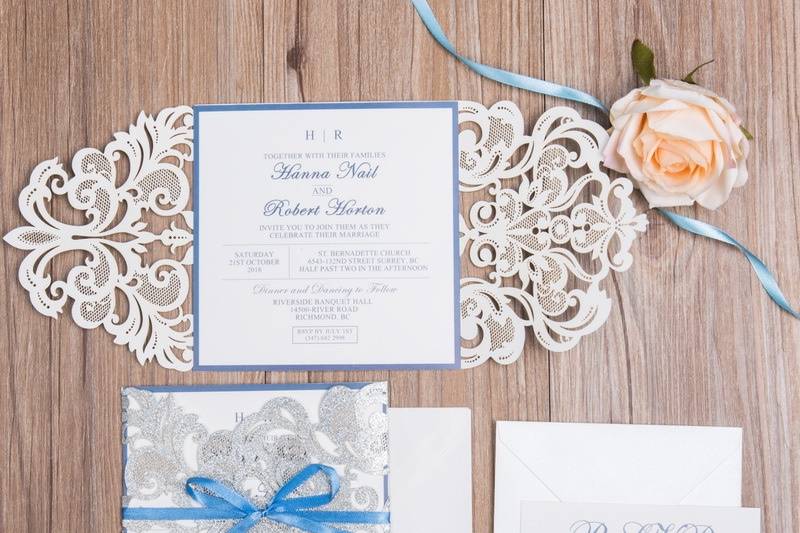 Laser Cut Invitation Silver