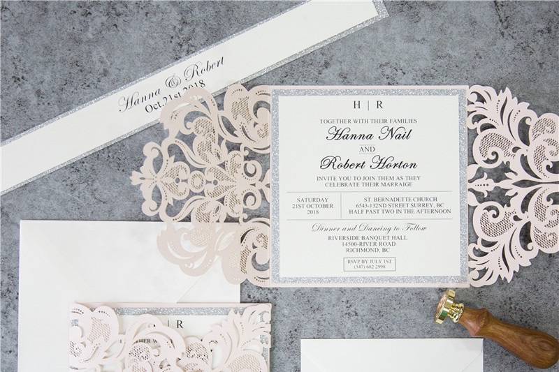 Laser Cut Invitation Blush