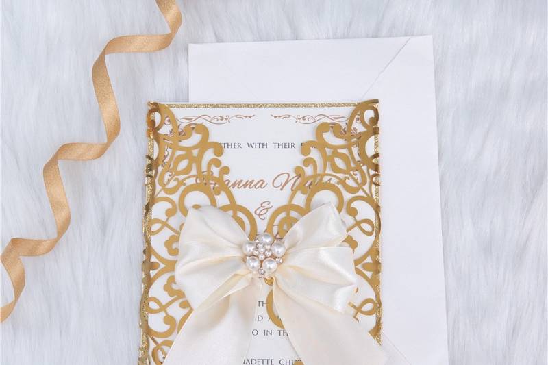 Laser Cut Invitation Glitter