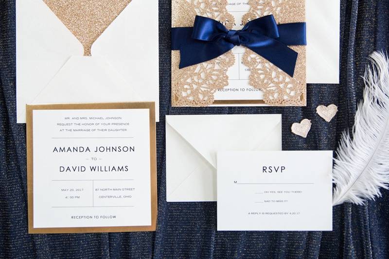 Laser Cut Invitation Glitter