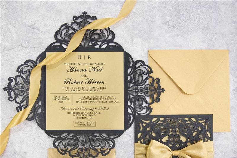 Laser Cut Invitation Gold