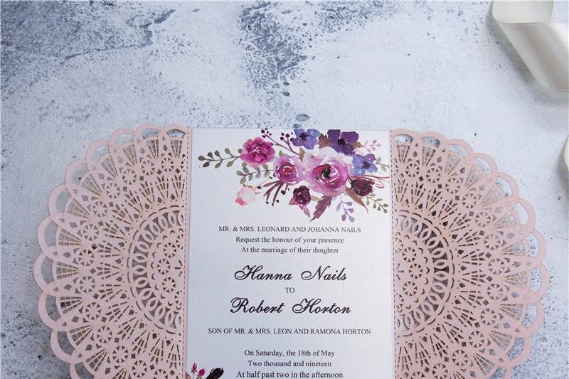 Blush Laser Cut Invitation 2