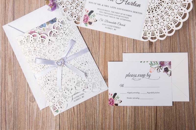 Laser Cut Invitation White