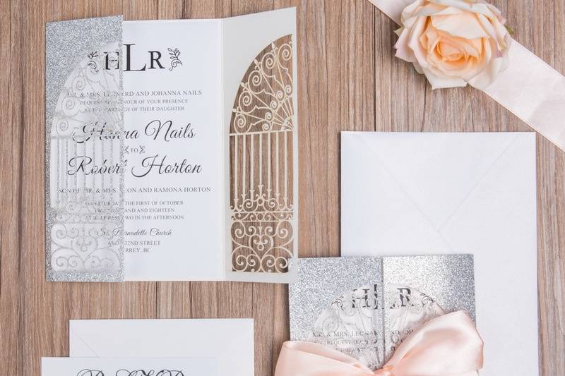 Laser Cut Invitation Silver