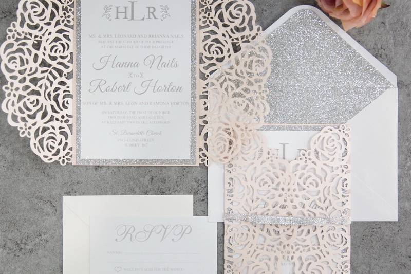 Blush invitation suite