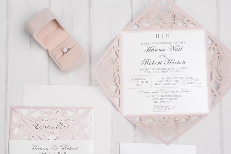 Laser Cut Invitation Blush