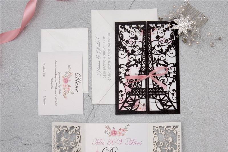 Laser Cut Invitation Blush