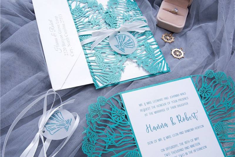 Beach Laser Cut Invitation 2