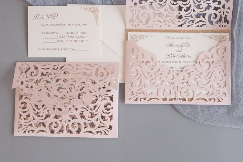 Blush Laser Cut Invitation