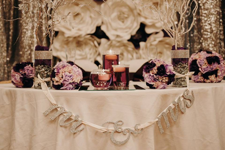 Head table front view