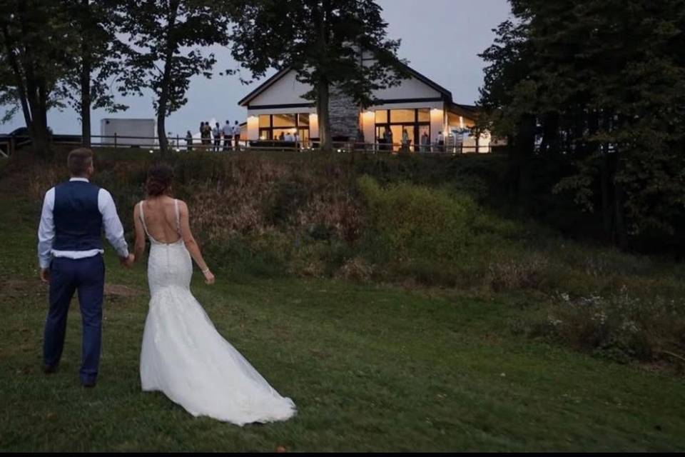Looking toward the crowd