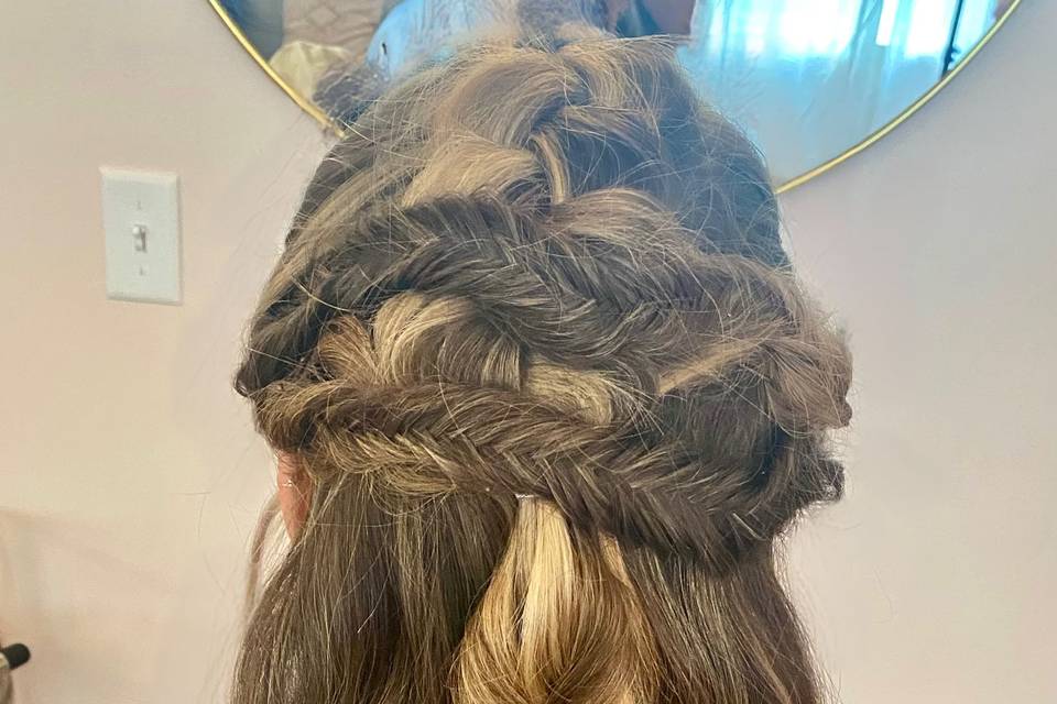 Intricate fishtail braids