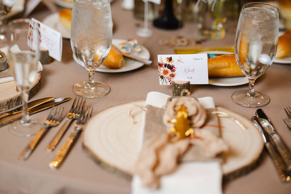Table decor for reception