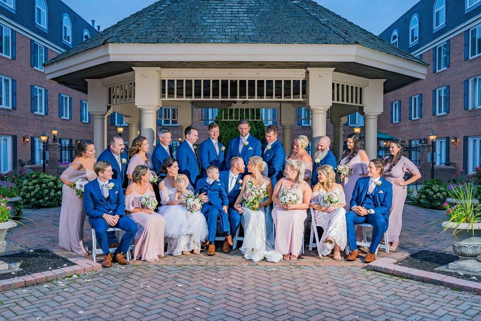 Wedding Party in Courtyard