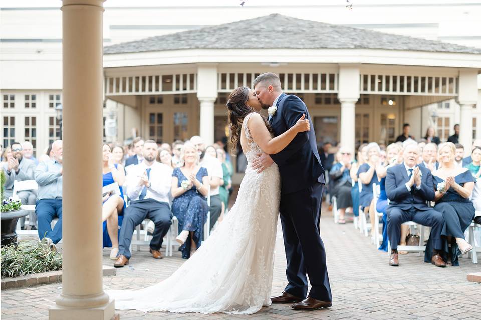 Outdoor courtyard ceremony