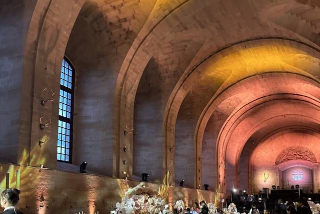 A long banquet table