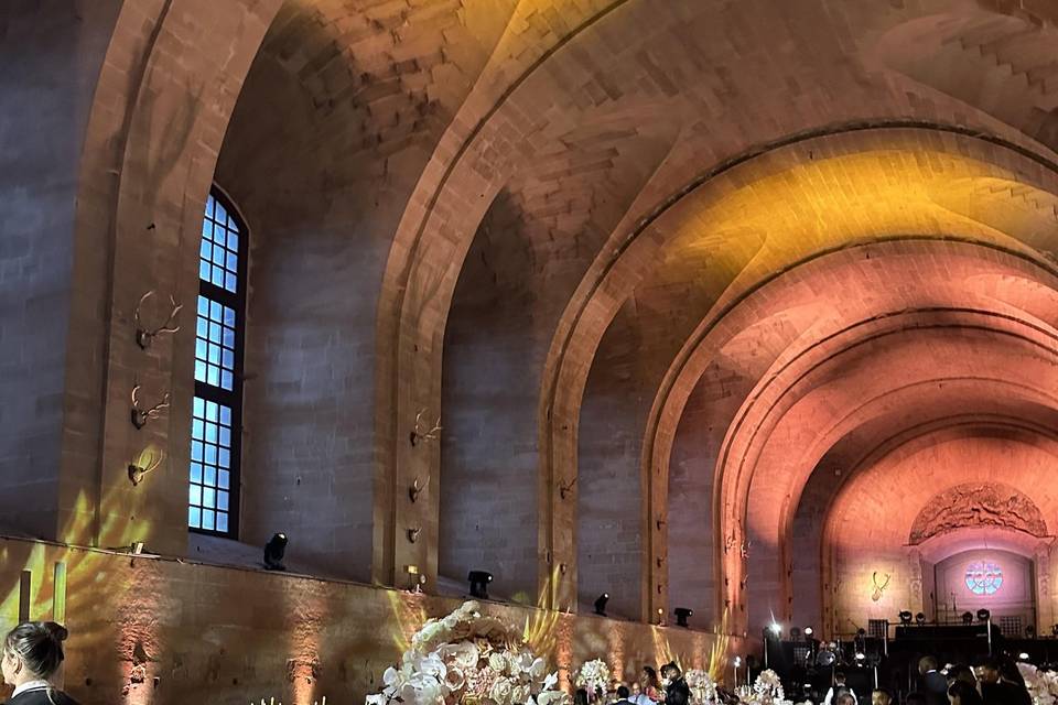 A long banquet table
