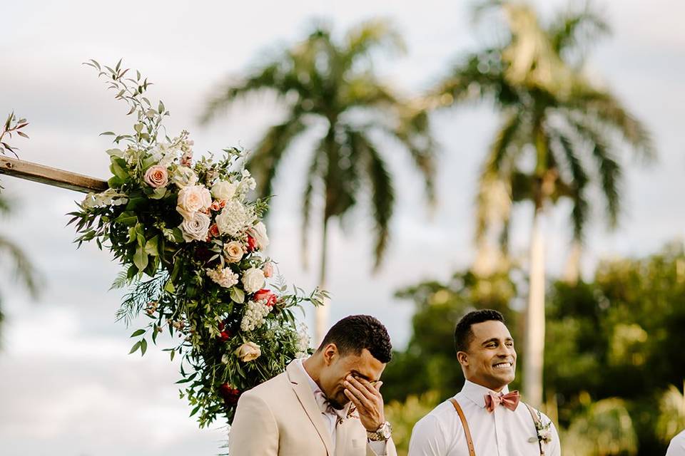 Groom waiting for his bride