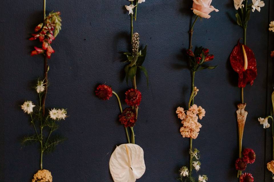 Eclectic ceremony backdrop