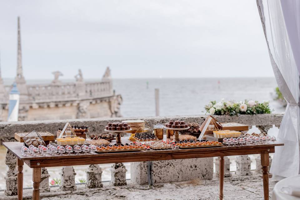 Sweet table with a view