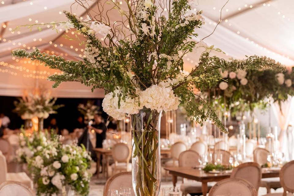 Tall centerpiece at Vizcaya