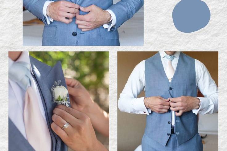 Custom blue 3-piece suit