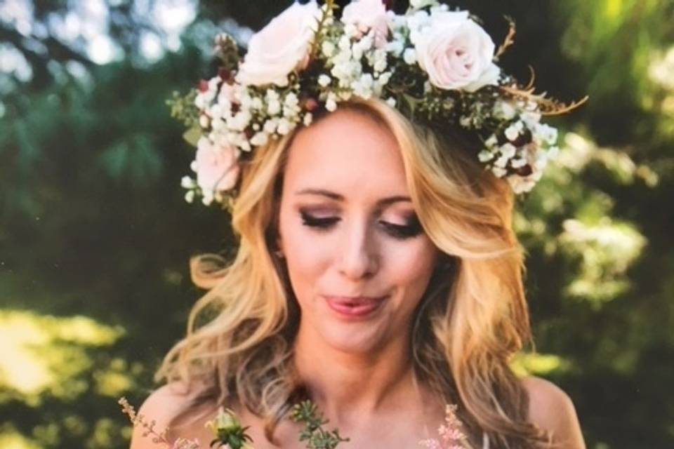 Wedding flower crown plus bouquet