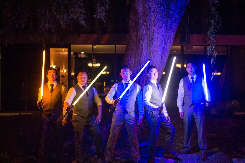 Groom and groomsmen portrait