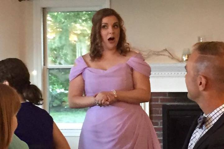 Liana performing at wedding reception in boston