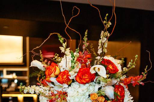 Raised floral centerpiece