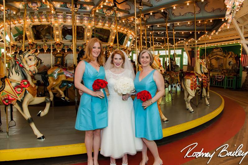 The bride with her bridesmaids