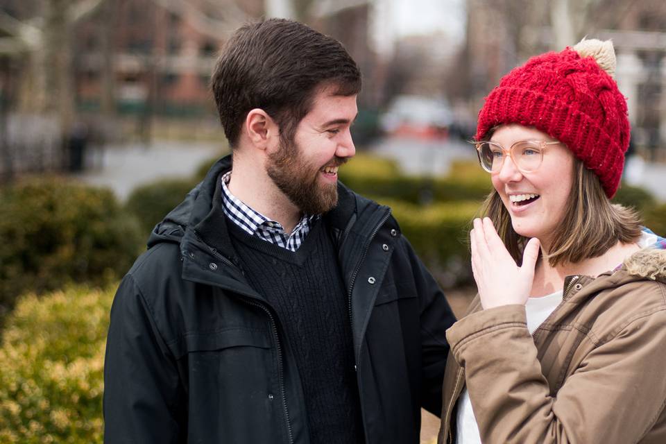 Happy couple in the park